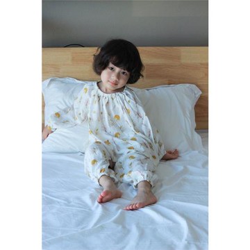 親子雙層竹棉紗布長袖長褲套裝家居服四季款春夏空調房睡衣 睡褲