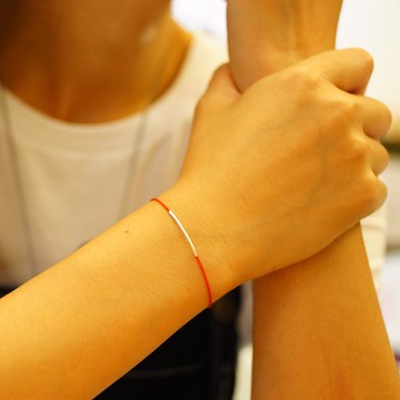 銀管極細手鍊,腳鍊,簡約時尚,銀弧,姻緣線 ,紅線.獨家販售