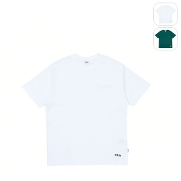 【FILA】男性 短袖 純棉圓領T恤-白色 1TEZ-1808-WT