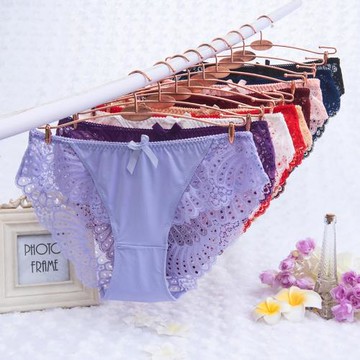 女士內褲輕奢辣妹透明性感蕾絲三角褲 小心機鏤空誘惑歐美風大碼