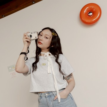 Second Morning 可愛繡圖短版上衣 三色售