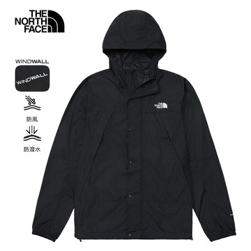The North Face北面男款黑色DWR防潑水連帽外套｜8DGDJK3 抗UV防曬外套