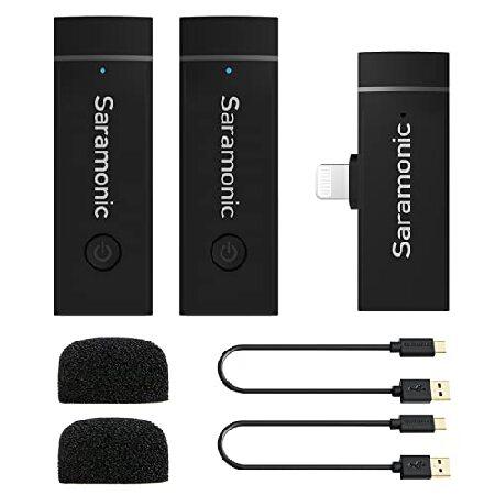 Saramonic iPhone Wireless Lavalier Dual Microphone Vlog, Blink GO-D2 Lapel Microphone System for iOS Devices, Tablets, iPad, iPhone 12, 11(並行輸入品)