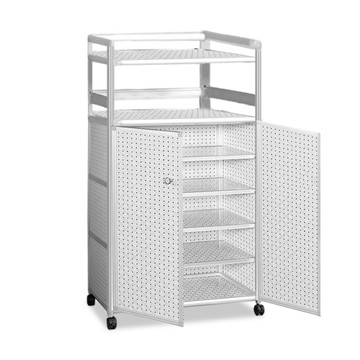 ASSARI-(黑桃)輕量鋁合金2.5尺加高附門鞋櫃(附輪)(寬74*深36*高145cm)