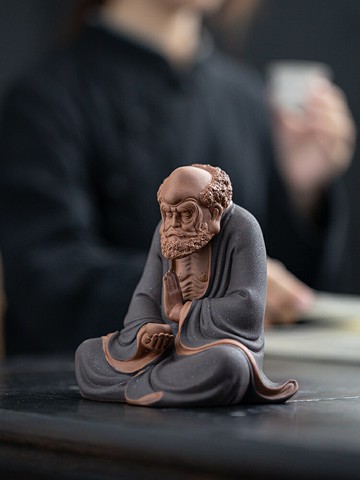 中式達摩祖師擺件創意陶瓷人物工藝品禪意家居客廳茶室桌面裝飾品