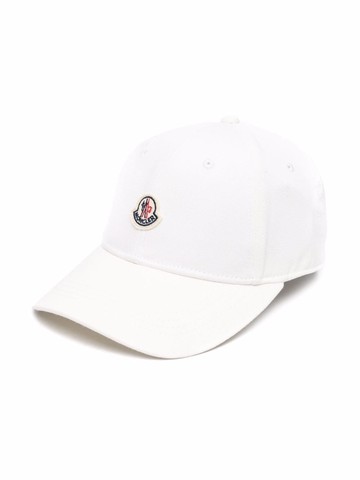 Moncler Enfant - logo-patch cotton baseball cap - kids - Cotton/Cotton - M - White