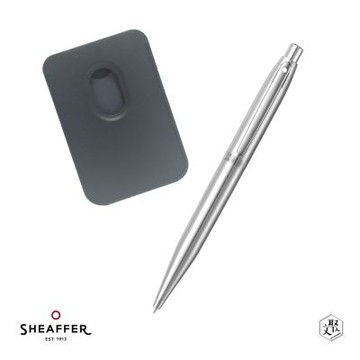【SHEAFFER】VFM系列銀原子筆+手機磁性卡夾禮盒 免費刻字(原廠正貨)