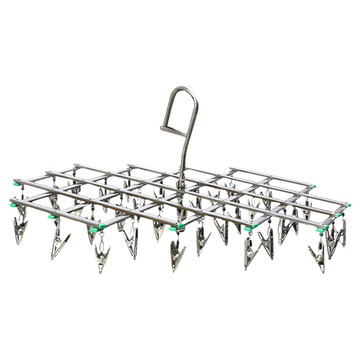 35夾摺疊防風襪夾 45 x 45cm 耐用 居家旅行晾曬必備  不銹鋼銀  1個