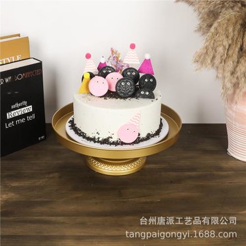 跨境金屬蛋糕盤甜點展示架婚禮甜品臺托盤 鐵藝沖壓糕點架 ins風