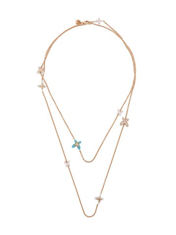 MIMI - 18kt rose gold FreeVola necklace - women - Crystal/18kt Gold - One Size