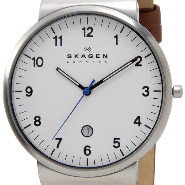 スカーゲン SKAGEN メンズ 腕時計 SKW6082 KLASSIK Leather クラッシック レザー ホワイト ブラウン レザーベルト 革 ベルト | LINEブランドカタログ