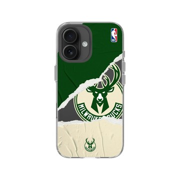 iPhone 16 Clear Case（相機按鈕） 透明 - NBA - 熱血系列-密爾瓦基公鹿 Milwaukee Bucks - Sweat and Tears