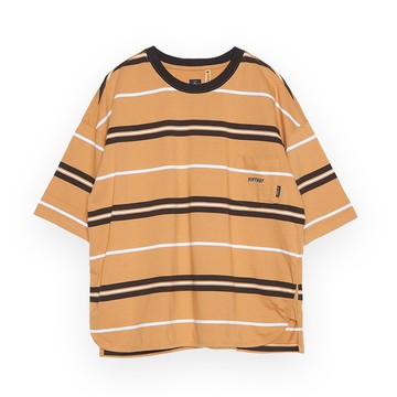 5th STREET｜女裝｜撞色條紋設計短袖T恤｜黃色