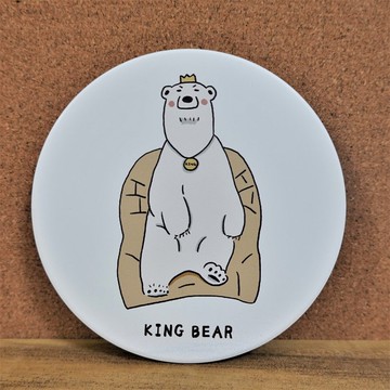 北極熊/白熊陶瓷吸水杯墊- King Bear