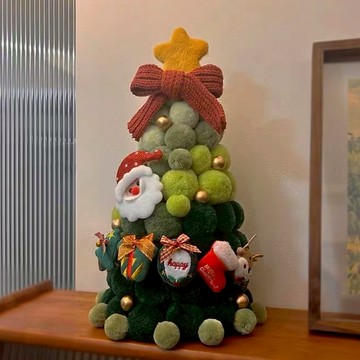 聖誕樹圣誕樹 自制圣誕樹材料包手工DIY手工路障圣誕樹草間彌生毛球樹