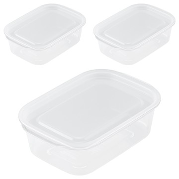 INOMATA 角型保鮮盒 1845 白色 600ml  3個  1組