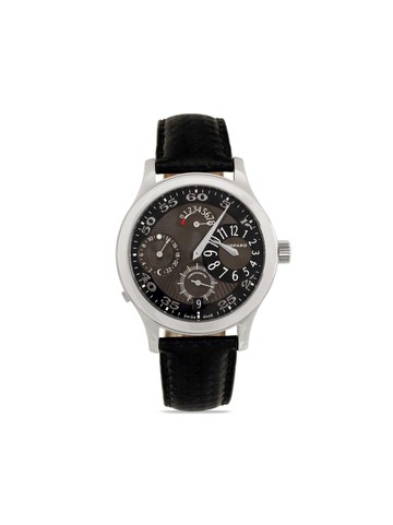 Chopard Pre-Owned - pre-owned L.U.C. Tech Regulator 40mm - men - stainless steel/Leather/Nylon - One Size - Black
