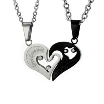 【I.Dear Jewelry】心有靈犀-西德鋼-情侶鈦鋼項鍊AB019