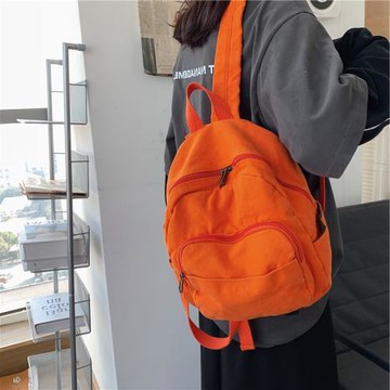 帆布小背包男女休閑百搭日系純色學生手機平板小型迷你雙肩包小包