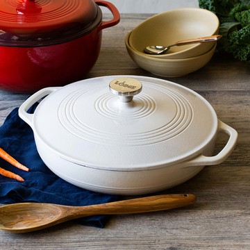 美國 LODGE 圓形琺瑯鑄鐵淺燉鍋 30cm 3.4L - 星空藍