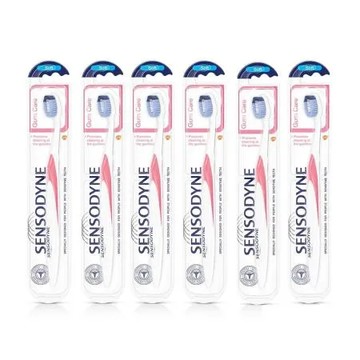 【SENSODYNE 舒酸定】牙齦護理-抗敏軟毛牙刷 3入組*2(顏色隨機)