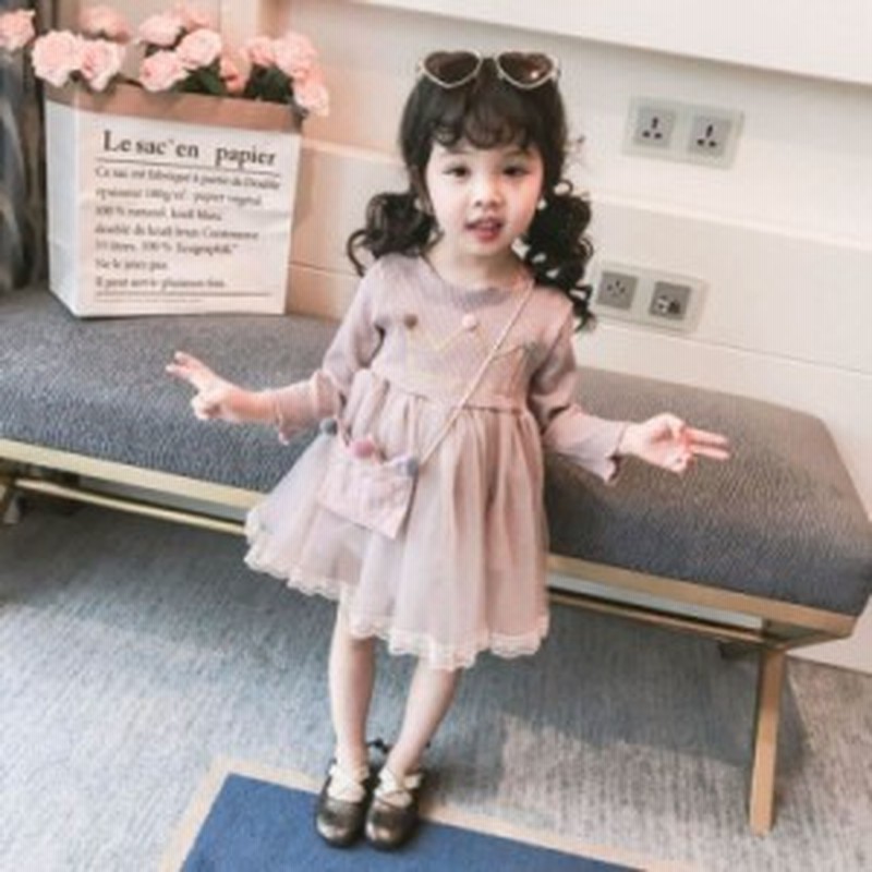 ワンピース フレアワンピース チュールスカート 切り替えワンピース 長袖 ラウンドネック 裾レース 王冠 冠 王冠ポシェット付き 通販 Lineポイント最大1 0 Get Lineショッピング