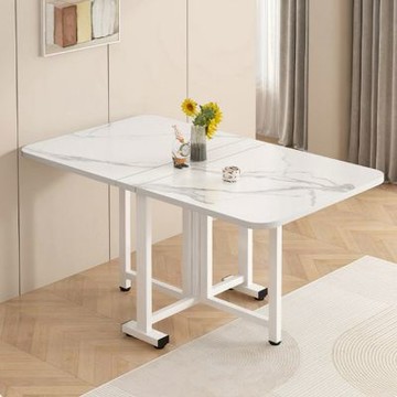 【匠俱】折疊餐桌120x80x75cm 家用小戶型桌子 出租房簡易飯桌 可移動長方形學習桌 多功能桌