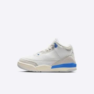 Nike 耐吉 Air Jordan 3 Retro PS [DM0966-101] 中童 運動休閒鞋 白灰 氫藍