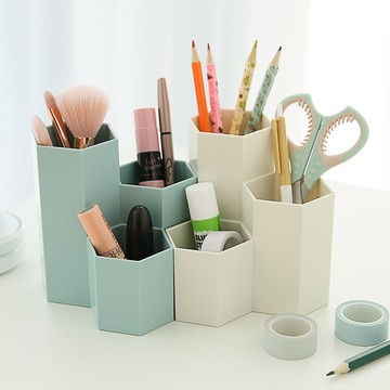 創意時尚可愛小清新筆筒學生桌面文具收納盒少女放眉筆筒刷桶