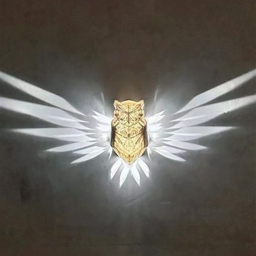 小廢物俱樂部 老鷹壁燈 貓頭鷹壁燈 3D壁燈 小夜燈 貓頭鷹老鷹夜燈 牆面裝飾燈 LED電池供電 生日禮物 交換禮物