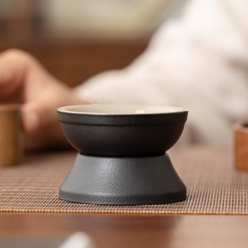 黑陶茶漏茶濾手工陶瓷過濾器功夫茶道網濾隔茶葉過濾網 茶具配件