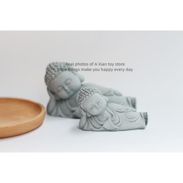 兩個一中一小的可愛睡覺小肥佛擺件