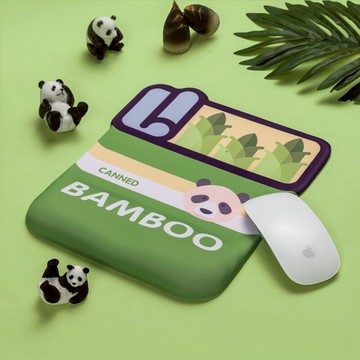 熊貓竹子鼠標墊柔軟護腕記憶棉手托可愛創意女生辦公手腕墊韓萌物