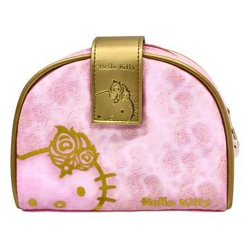 Hello Kitty 凱蒂貓 孔雀化妝包  粉色 + 金色  不適用