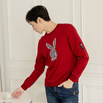 PLAYBOY - 字母排版兔頭圖案上衣 - 紅色/642-015-10-1