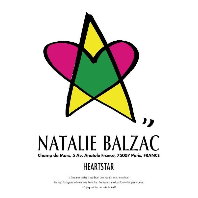 ポスター A2額入り アートポスター NATALIE BALZAC HEARTSTAR スター おしゃれ インテリア カラフル ポップ ハー