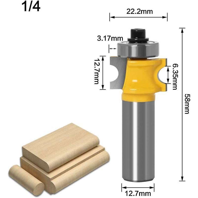 Wolfride セット 12.7mm半円ルータービット 電動トリマー用ビット 超硬