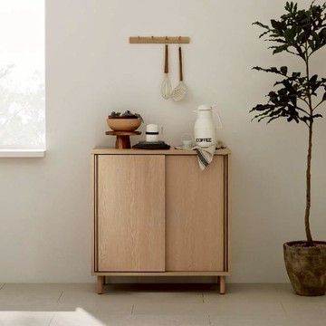 【iloom 怡倫家居】REMA 收納矮櫃 木紋門板 收納櫃 櫃子 拉門櫃