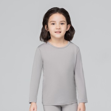 第5代溫灸刷毛圓領發熱衣(銀河灰 童100-150)