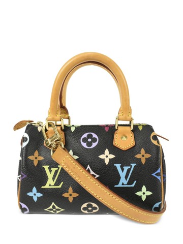 Louis Vuitton - x Takashi Murakami 1990-2000 pre-owned mini Speedy ‘two-way bag’ - women - PVC - One Size - Black
