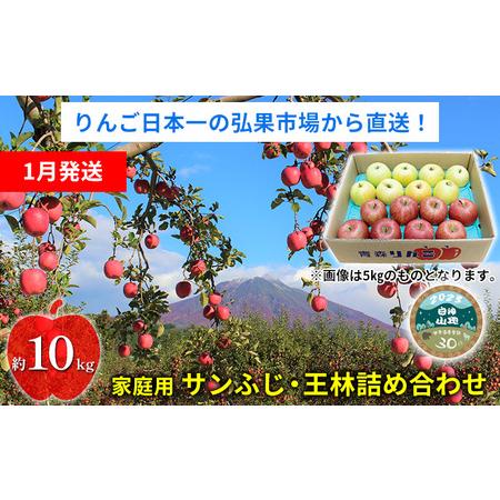 ふるさと納税 家庭用 サンふじ・王林詰め合わせ　約10kg 青森県西目屋村