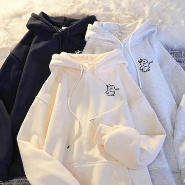 【現貨！隔日到】620g純棉重磅帽t 怪獸印花連帽衛衣男女通用秋冬爆款長袖衛衣潮流Oversize內刷毛長袖上衣帽踢