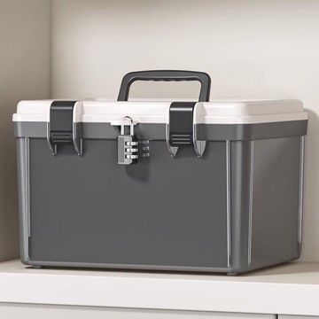 手提密碼箱帶鎖的儲物箱學生帶鎖收納箱放文件證件家用整理儲物箱