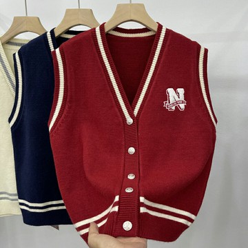 【米蘭精品】現貨+預購 法式針織背心無袖背心削肩上衣百搭大碼休閒女裝-韓系疊穿小坎肩女上衣4色74mx85