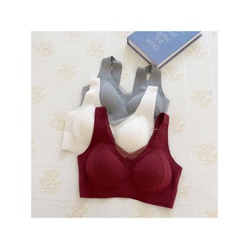 古妃1121秋冬寬肩帶磨毛螺紋反重力提拉內衣女聚攏無鋼圈上托文胸