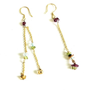 彩寶鍍金銀耳環