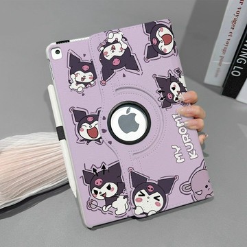 ✨台灣出貨ipad10代卡通蘋果平板保護殼2022新款旋轉皮套庫洛米pro書本式Air5/4/3全包8/9代11代a16