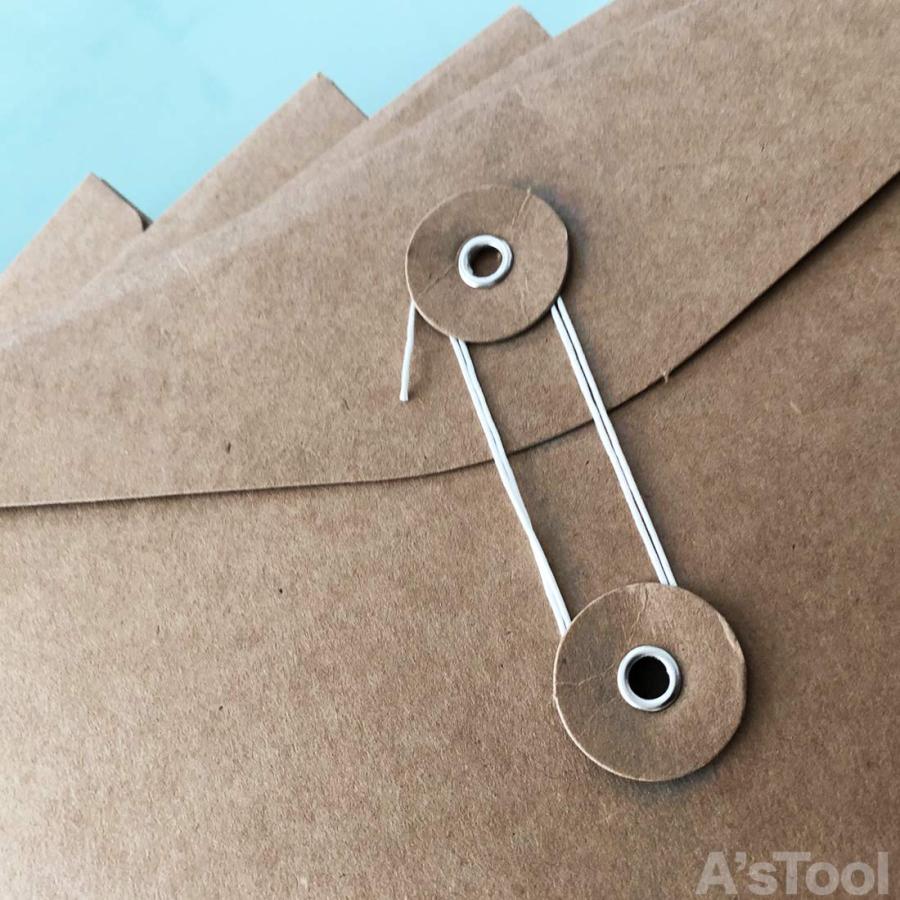 A sTool A4封筒 ファイル クラフト紙 厚紙 紐付 横型
