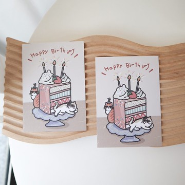 【Party cake with Meow】貓咪派對蛋糕 生日卡