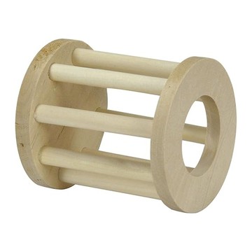 SANKO WILD 小動物滾軸木製玩具 3 WAY固定/吊掛/鬆動  原木色  1盒